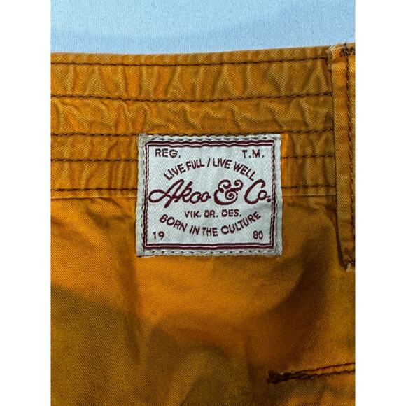 Akoo Brand Men's Straight Leg Distressed Orange Cargo Pants - Size 34x34 - Picture 4 of 6